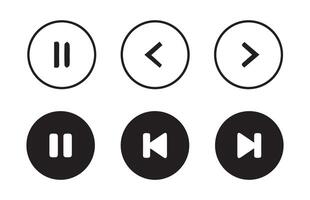 Media Player Buttons set. Arrow Play and pause buttons vector