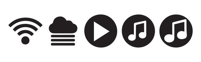 Music player icon set. Media player icon vector