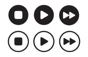 Play and pause icon set. Media player icon set. vector