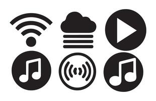 Music player icon set. Media player icon.Play and pause buttons symbol vector