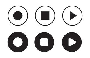Play and pause buttons Set of media player button icons vector