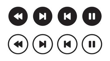 Media Player Buttons icon set, Arrows, audio player,player button set vector