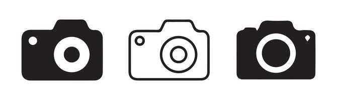 Camera icons set on white background. Photo camera black silhouette. Illustration 10 ESP vector