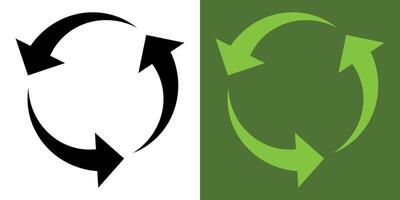 Recycling icon. 3 green arrows. An arrow that spins endlessly. The concept of reuse. Recycled. Care for nature and the environment vector