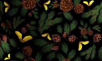 abstract green leaf texture, jungle leaf seamless floral pattern dark background. colorful flower and leaves. vector