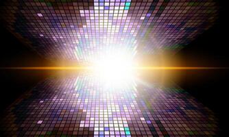 Large led projection screens. Colorful panel light show on shiny light on dark background. vector