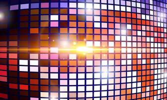 Large led projection screens. Colorful panel light show on shiny light. bright square sunlight. vector