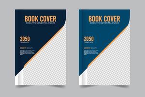 Modern background print-ready book cover design, 2 creative color variation, modern style book cover design or report cover with image vector