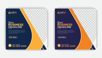 Corporate style modern layout digital marketing social media post or web banner, colorful and Creative layout square banner vector