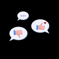 Chat bubbles with different feedback actions. Satisfied, unsatisfied and comment. Loop aimation without background. video