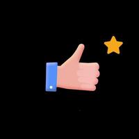 Hand is making the like symbol. Loop animation without background. video