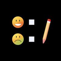 Pensil puts a mark next to the positive emoji. Positive feedback concept animation. Loop without background. video