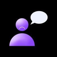 Unsatisfied user leaves a negative review. Loop animation without background. video