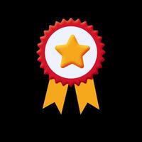 Animated label with star and ribbons. Distinction mark. Quality mark. Loop animation without background. video