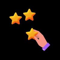 Hand is holding star flat animation. Review concept animation. Loop without background. video
