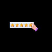 Hand is putting a rating star. Loop animation without background. video