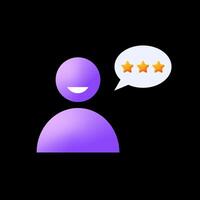 A satisfied user leaves a positive review. Loop animation without background. video