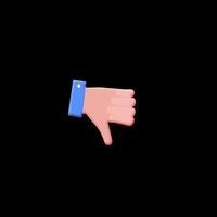 Hand is showing negative attitude. Negative feedback concept loop animation without background. video