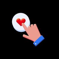 Human's hand is pressing a round button with a heart. Add to favorites or feedback concept animation. Loop without background. video
