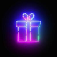 Animated glowy gift box. Loop animation without background. video