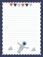 page template for records with an astronaut and clouds vector