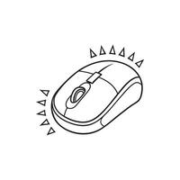 A black and white drawing of a computer mouse vector