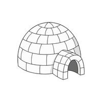 An igloo is shown in this drawing vector