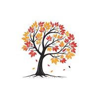 Autumn tree illustration icon vector