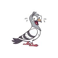 A cartoon pigeon with a surprised expression vector