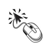 Computer mouse with arrow icon illustration vector