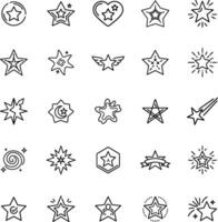 Star Icons Collection of Twinkling, Shining, and Sparkling Stars vector