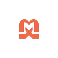 Letter M with Setting and Gear icon logo design template vector