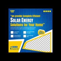 Home Powered by Solar Energy and Innovation social media banner template design vector
