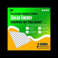Home of the Future with Solar Energy social media banner template design vector