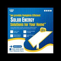 solar energy for smart home and building banner design template vector