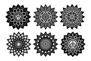 Black and White Mandala Pattern Collection vector