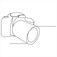 Continuous camera single line art drawing sketch illustration vector