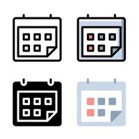 Calendar icon set. Suitable for calendar and scheduling app element. Date organizer icon. vector