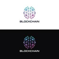 Abstract Brain Blockchain Technology Logo vector