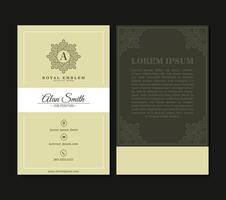 ornament pattern business card design vector