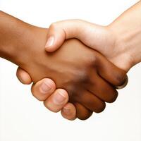 handshake isolated on a clean white background photo