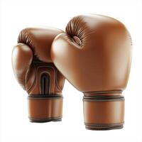 Classic brown boxing gloves for training and competition in a gym setting photo