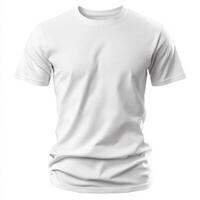 Front of a clean White T-Shirt isolated on white background photo