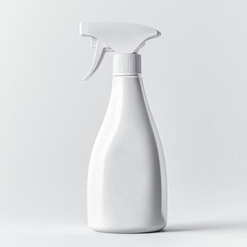 llanura blanco rociar botella para limpieza o hogar utilizar en contra neutral antecedentes foto