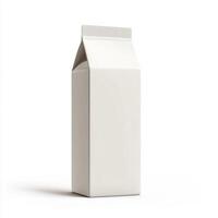 Milk carton with minimalistic design on a plain background showcasing modern packaging aesthetics photo