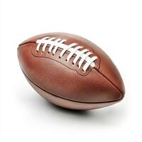 American football with white laces on white background photo