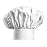White chef hat with pleated design on a plain white background photo