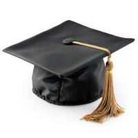 Student hat on white, with clipping path photo