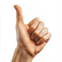 Hand ok sign isolated on white background photo