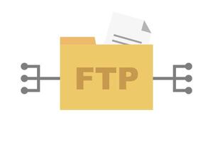 Flat design FTP connection icon. vector